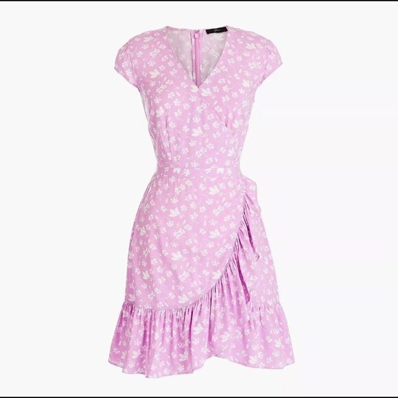 J. Crew Dresses & Skirts - J. Crew Ruffle Front Softest Rayon Mini Dress Orchid 0